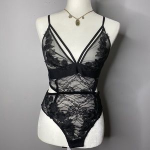 Black lingerie bodysuit
